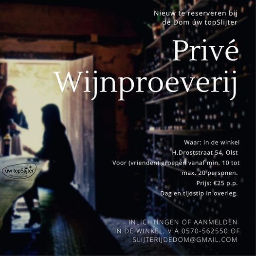 flyer prive wijnproeverij